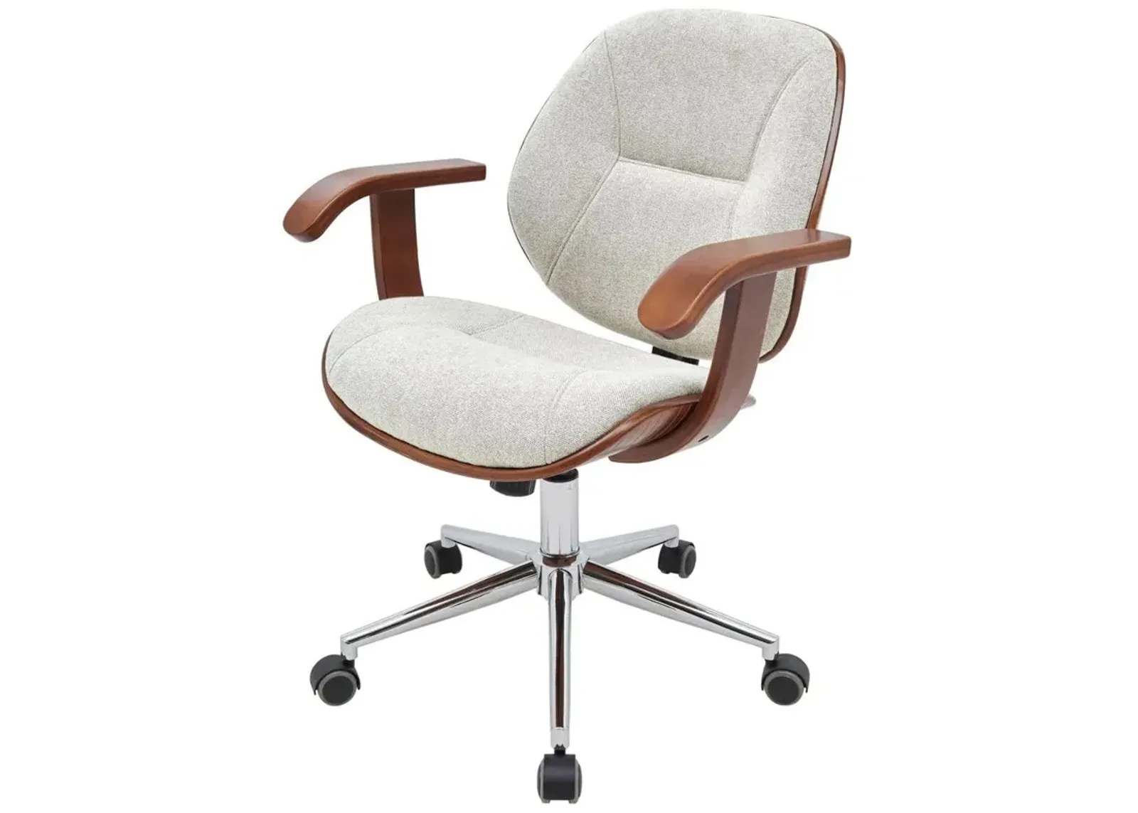 New Pacific Direct Samuel Fabric Bamboo Office Chair w/ Armrest