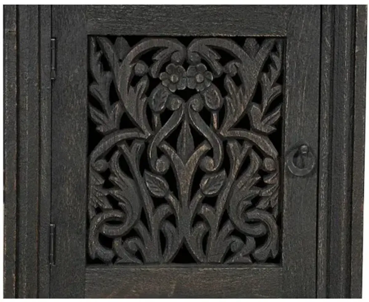 Taran Designs Calista 3-drawer 1-door Floral Carved Solid Wood Desk