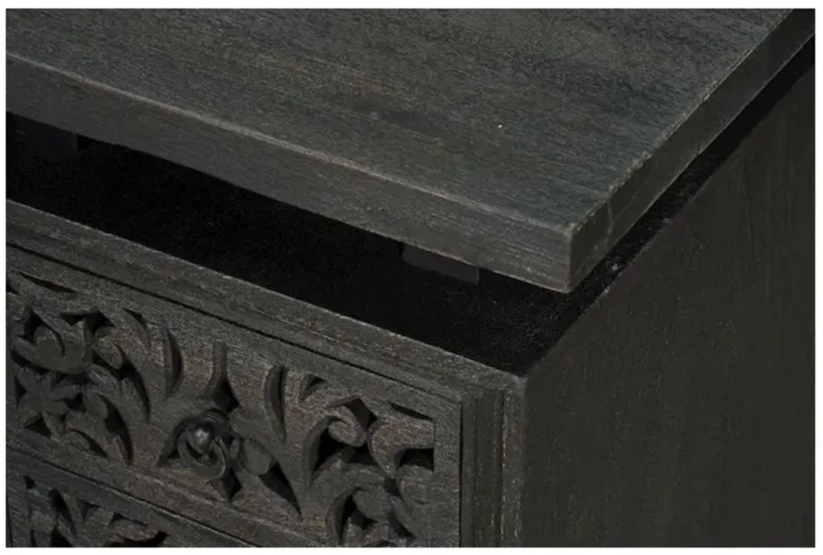 Taran Designs Calista 3-drawer 1-door Floral Carved Solid Wood Desk
