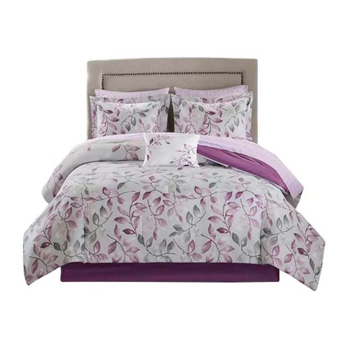 Gracie Mills Amalia 9-Piece Floral Comforter Set with Coordinating Cotton Bed Sheets - Queen