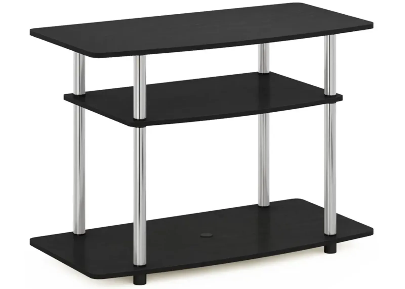 Furinno Furinno Turn-N-Tube No Tools 3-Tier TV Stands, Americano/Chrome