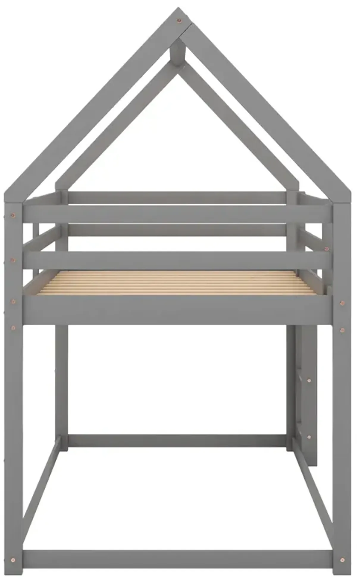 Merax Low Bunk Bed House Bed with Ladder