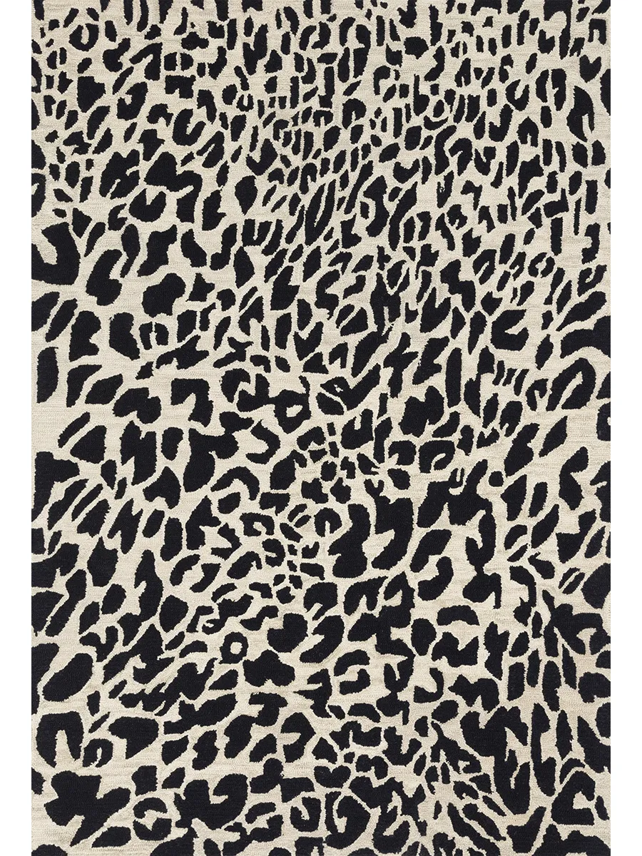 Masai MAS02 Black/Ivory 3'6" x 5'6" Rug