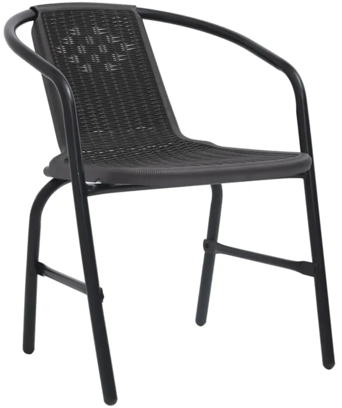 vidaXL Patio Chairs 4 pcs Plastic Rattan and Steel 242.5 lb