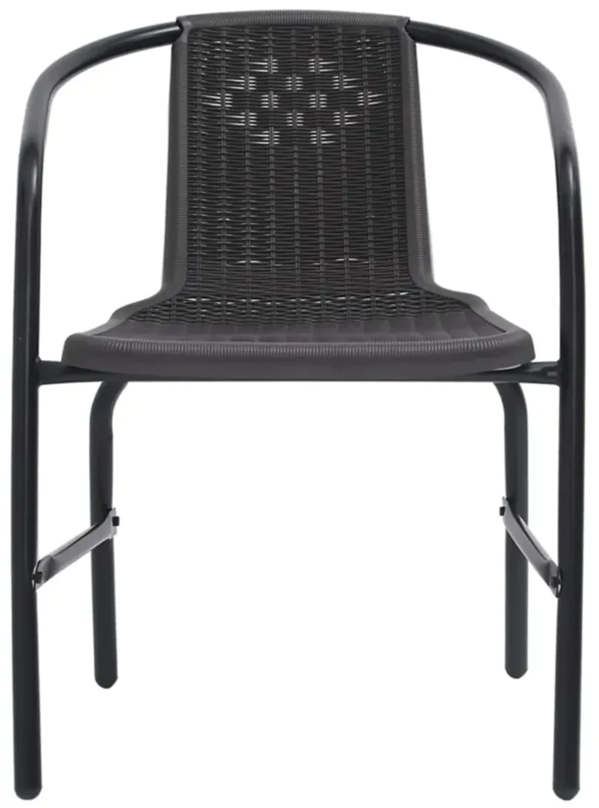 vidaXL Patio Chairs 4 pcs Plastic Rattan and Steel 242.5 lb