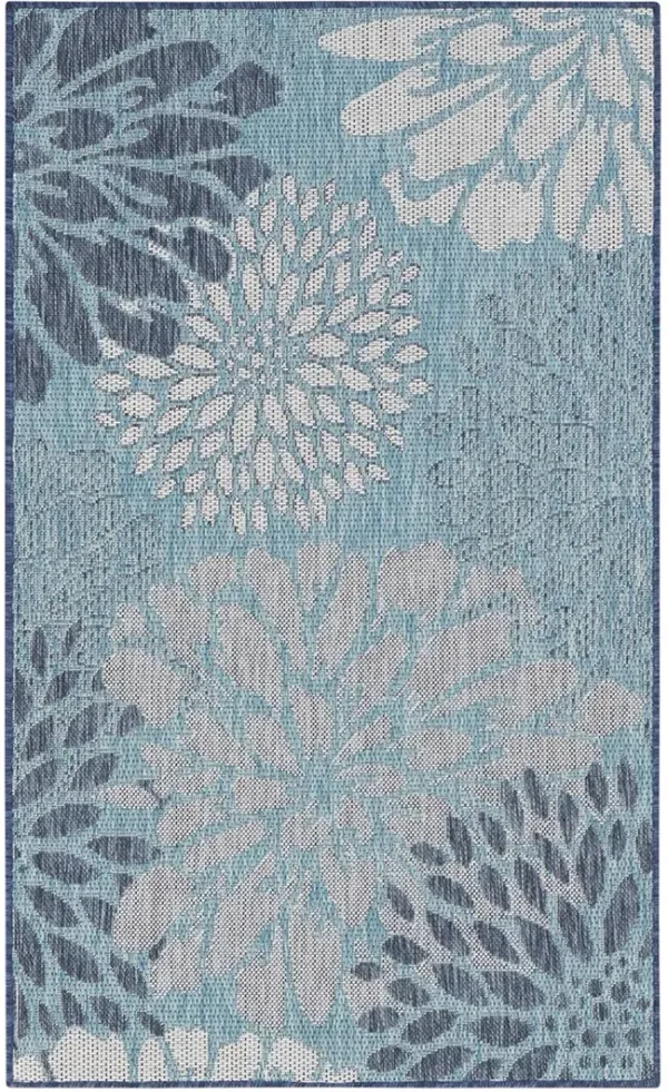 Garden Oasis GOA06 Navy 3' x 5' Rug