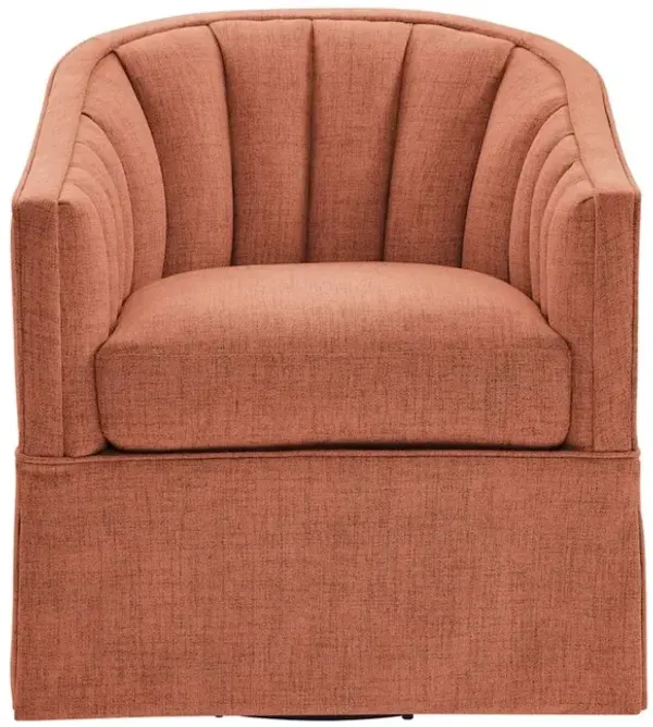 Sanibel Skirted Swivel Accent Chair - Coral