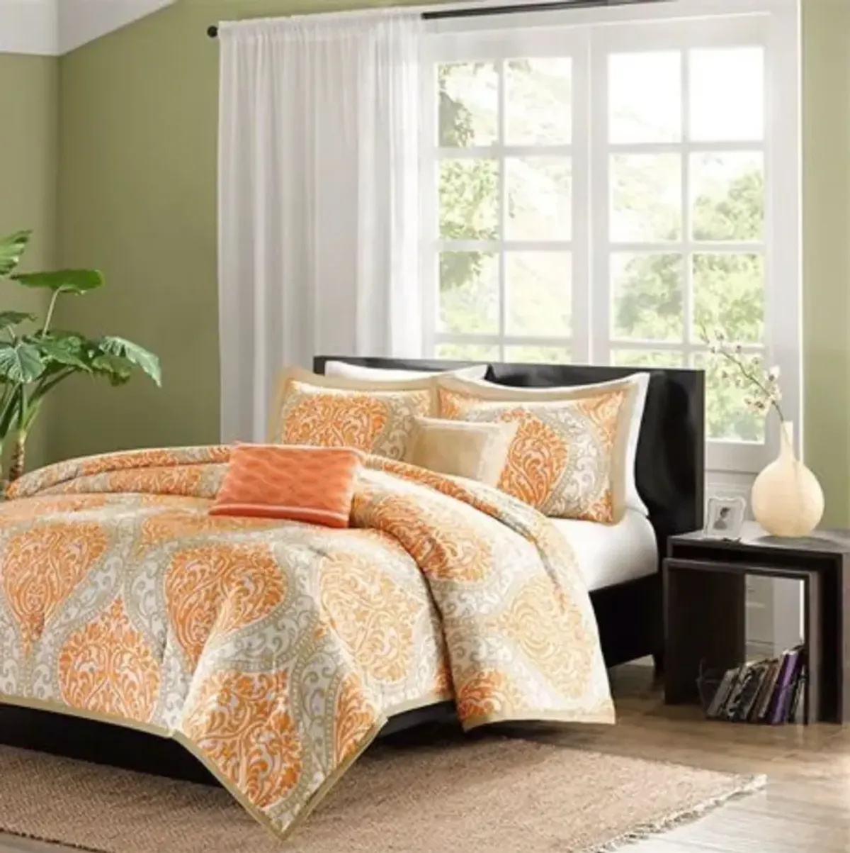 Hivvago 5-Piece Damask Comforter Set