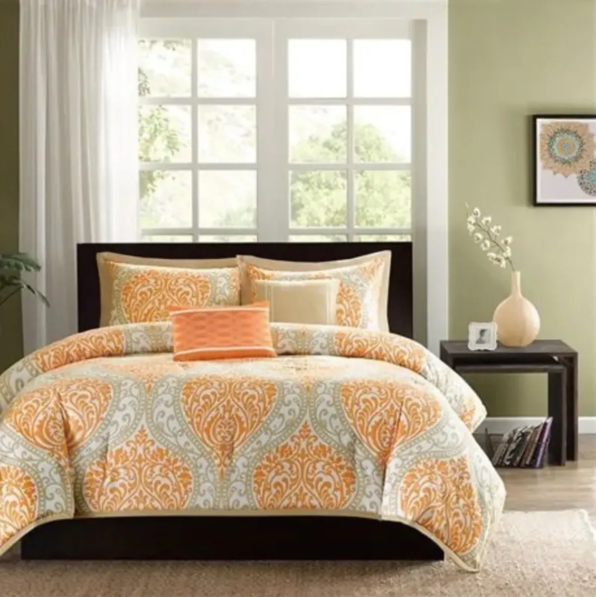 Hivvago 5-Piece Damask Comforter Set