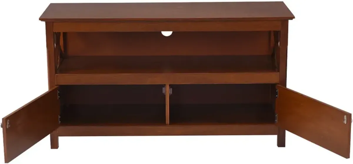 44-Inch Wooden TV Stand with Storage Cabinets