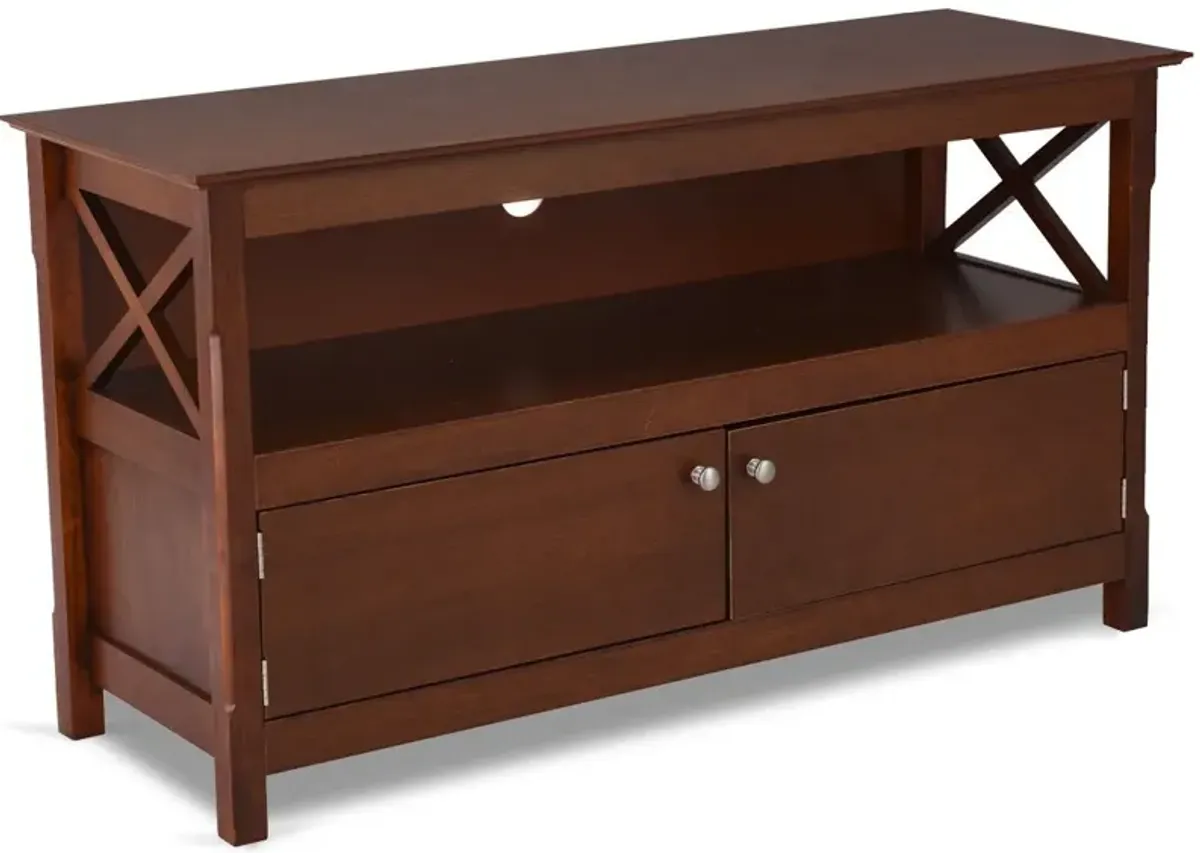 44-Inch Wooden TV Stand with Storage Cabinets