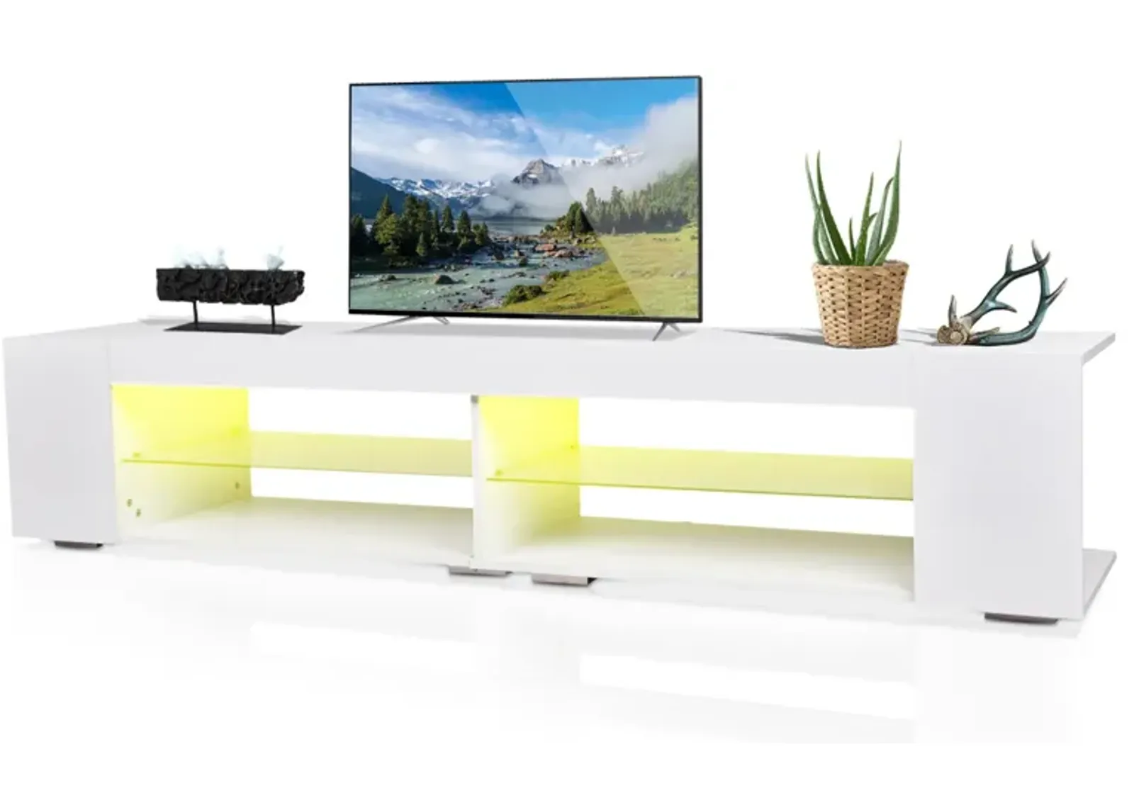 Modern LED TV Stand with Storage - High Gloss