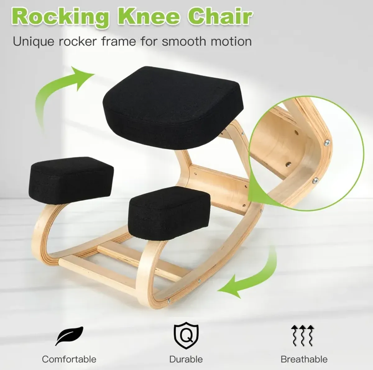 Ergonomic Kneeling Chair Rocking Office Desk Stool Upright Posture