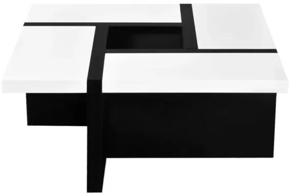 vidaXL Coffee Table MDF High Gloss White and Black
