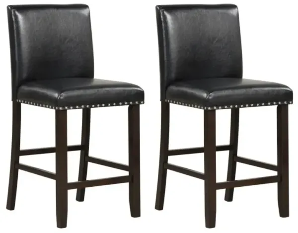 Hivvago Set of 2 PVC Leather Bar Stools with Back for Kitchen Island