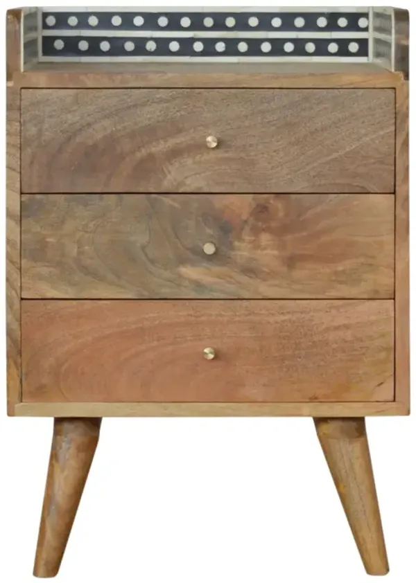 Artisan Furniture Bone Inlay Gallery Back Nightstand