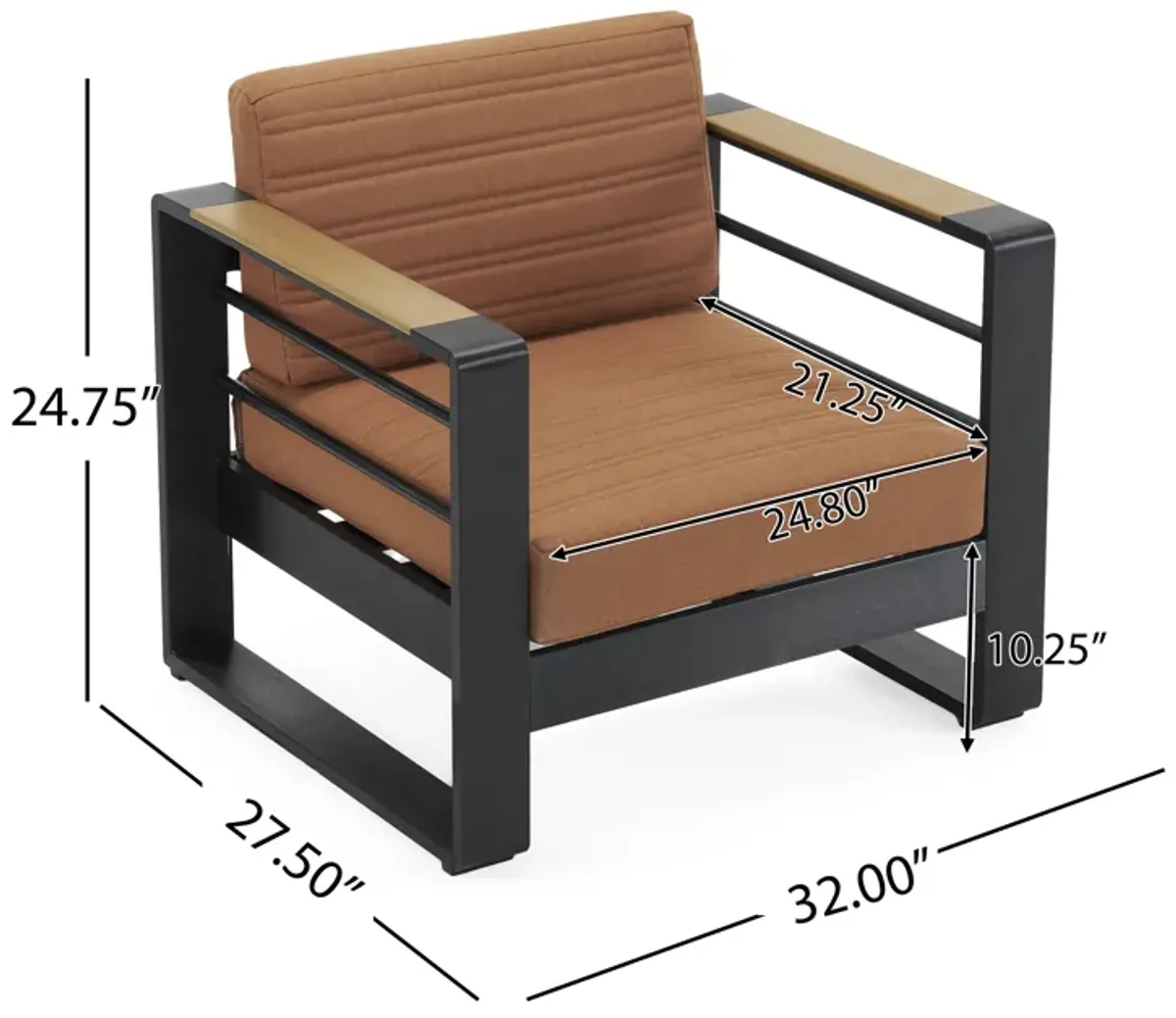 Merax Metal Frame Club Chair Home Chair