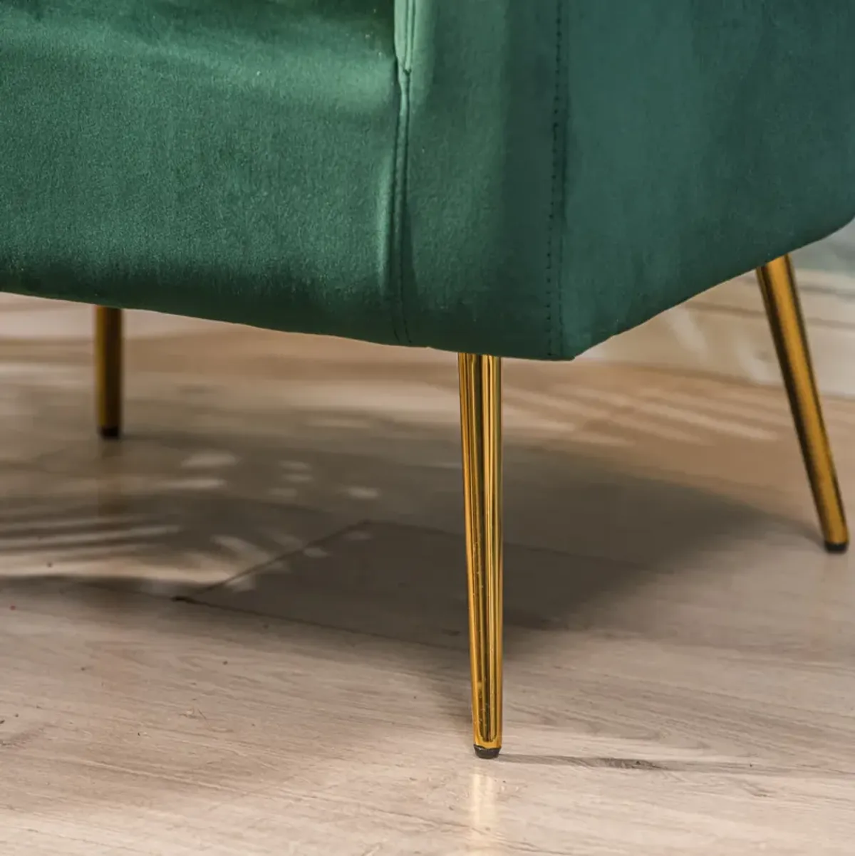 KIRUNA Metal and Bouclé Lounge Chair