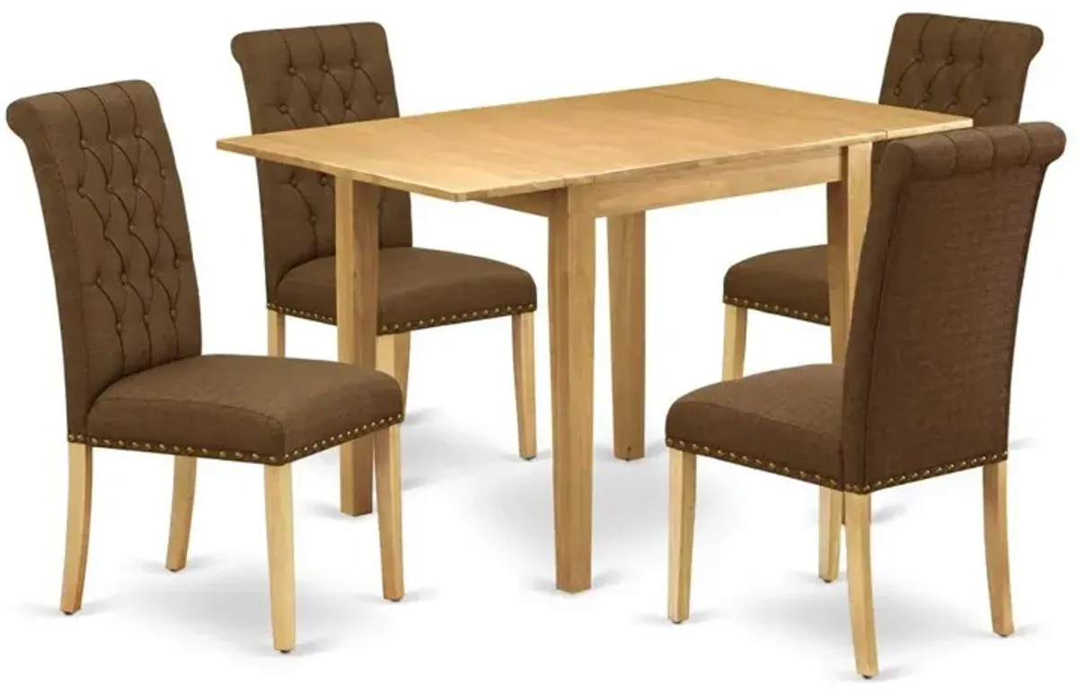 Dining Room Set Oak, NDBR5-OAK-18