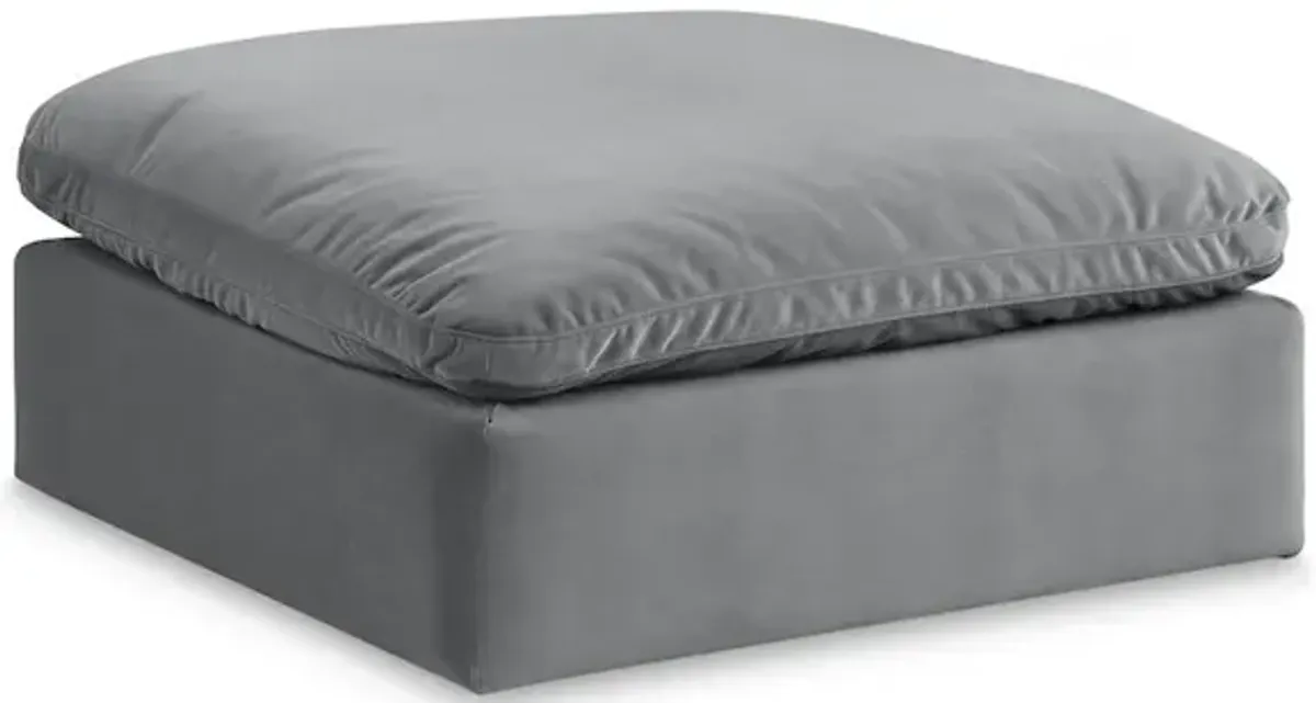 Meridian Furniture Comfy Grey Velvet Modular Ottoman