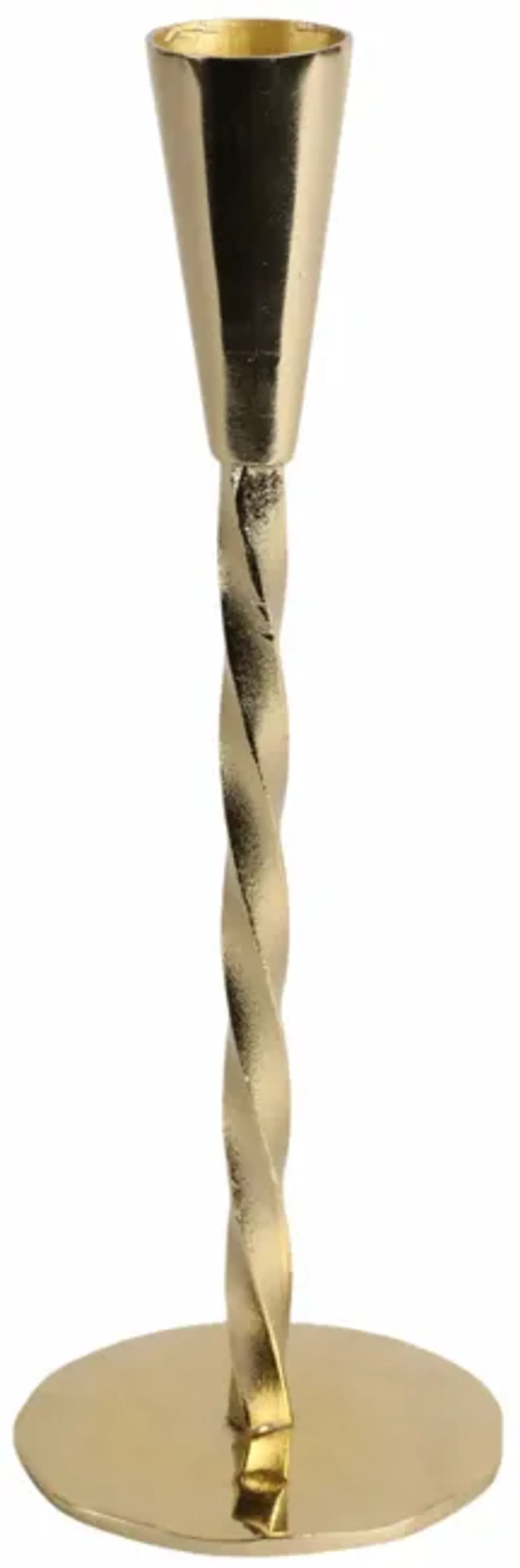Gold 9x3" Twisted Taper Holder