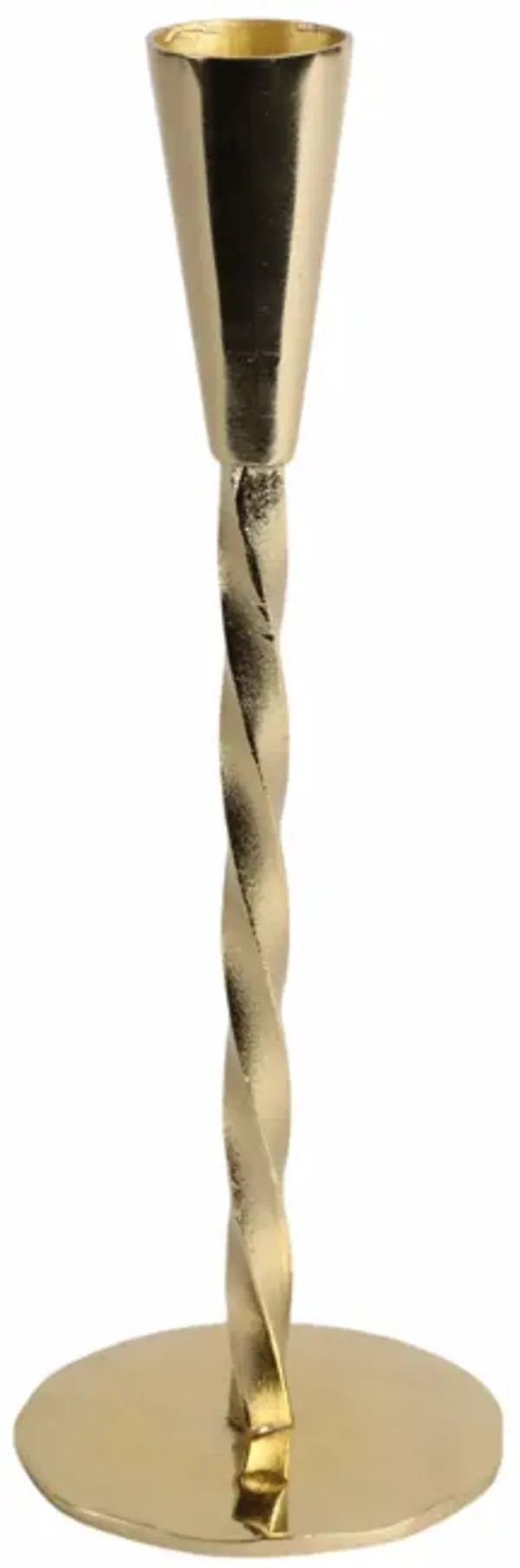 Gold 9x3" Twisted Taper Holder