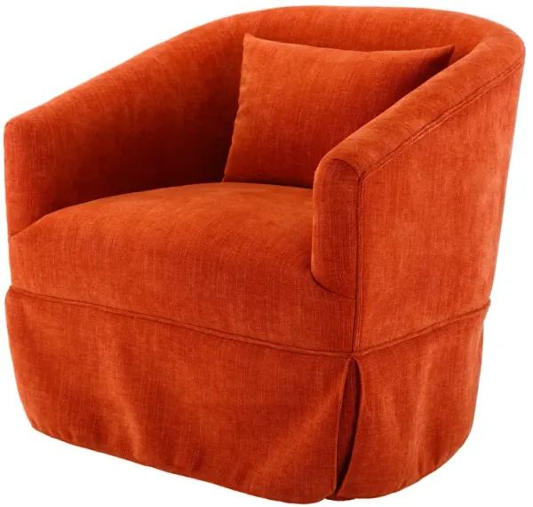 Streamdale Degree Swivel Accent Armchair Linen Blend Orange