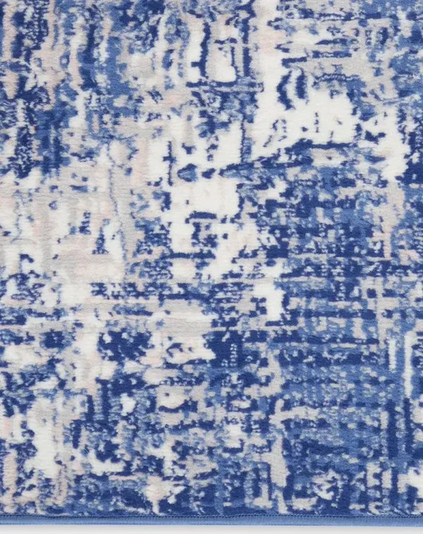 Whimsicle WHS08 Blue/Ivory 8' x Round Rug