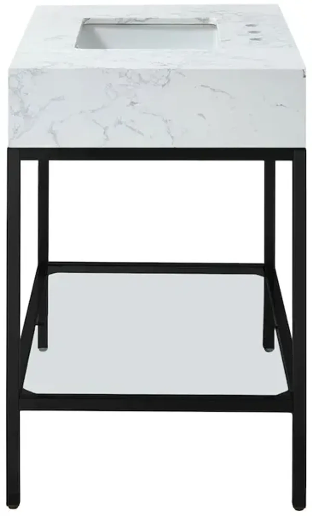 Meridian Furniture Marmo White Engineered Marble Bathroom Vanity