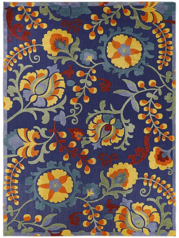 Aloha ALH17 Navy/Multicolor 5'3" x 7'5" Rug