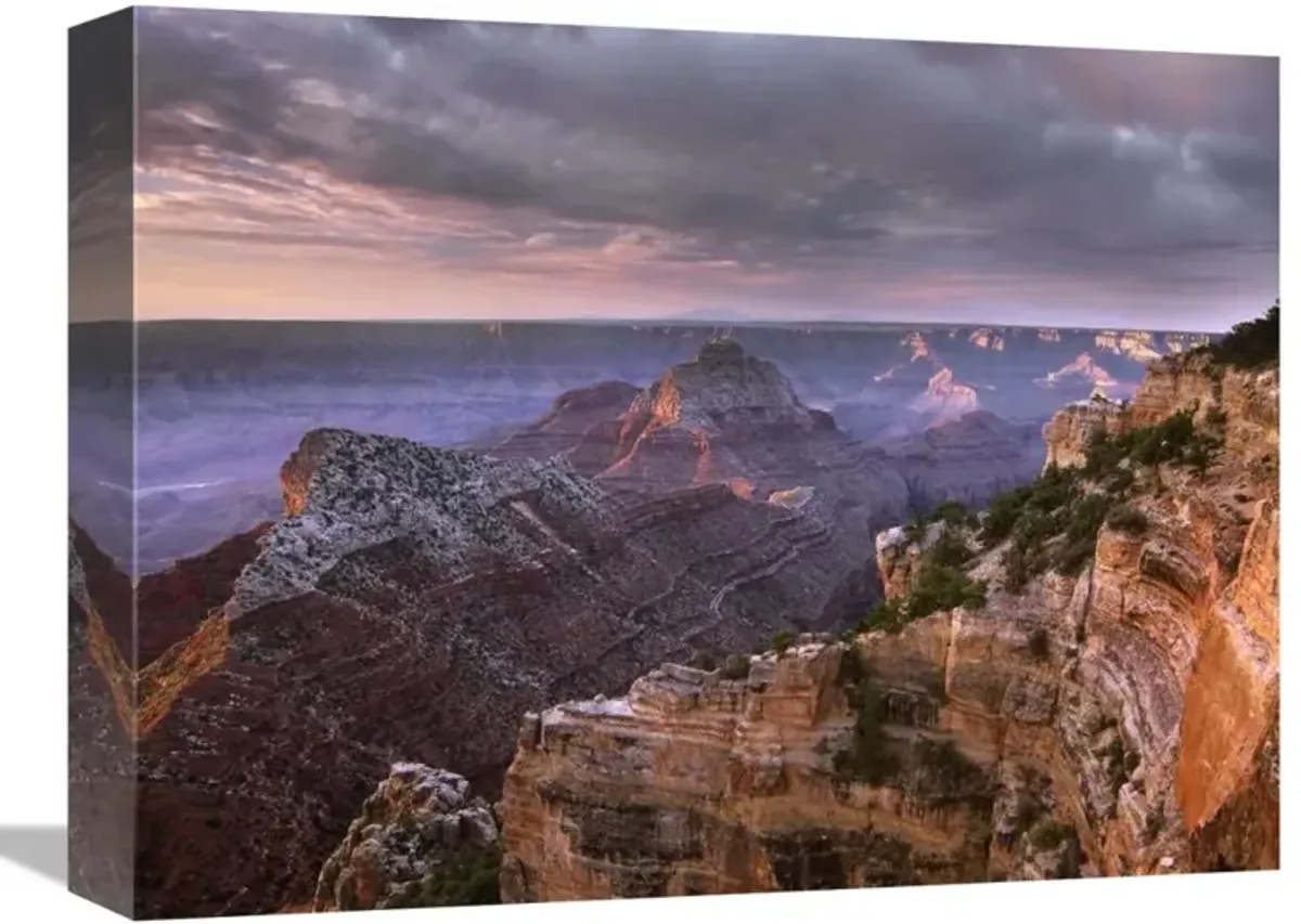 Stormy skies over Vishnu Temple, Grand Canyon National Park, Arizona-Canvas Art-16x12