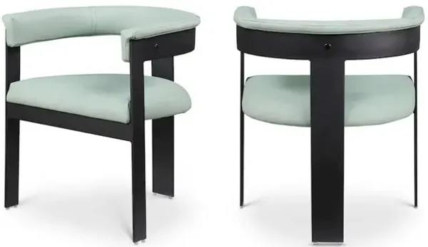 Meridian Furniture Romeo Mint Green Vegan Leather Dining Chair, Set of 2