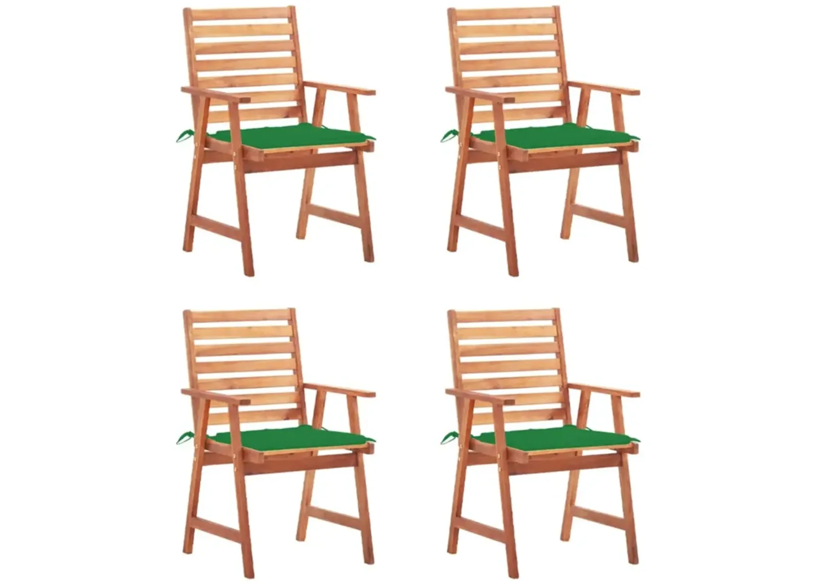 vidaXL Patio Dining Chairs 4 pcs with Cushions Solid Acacia Wood