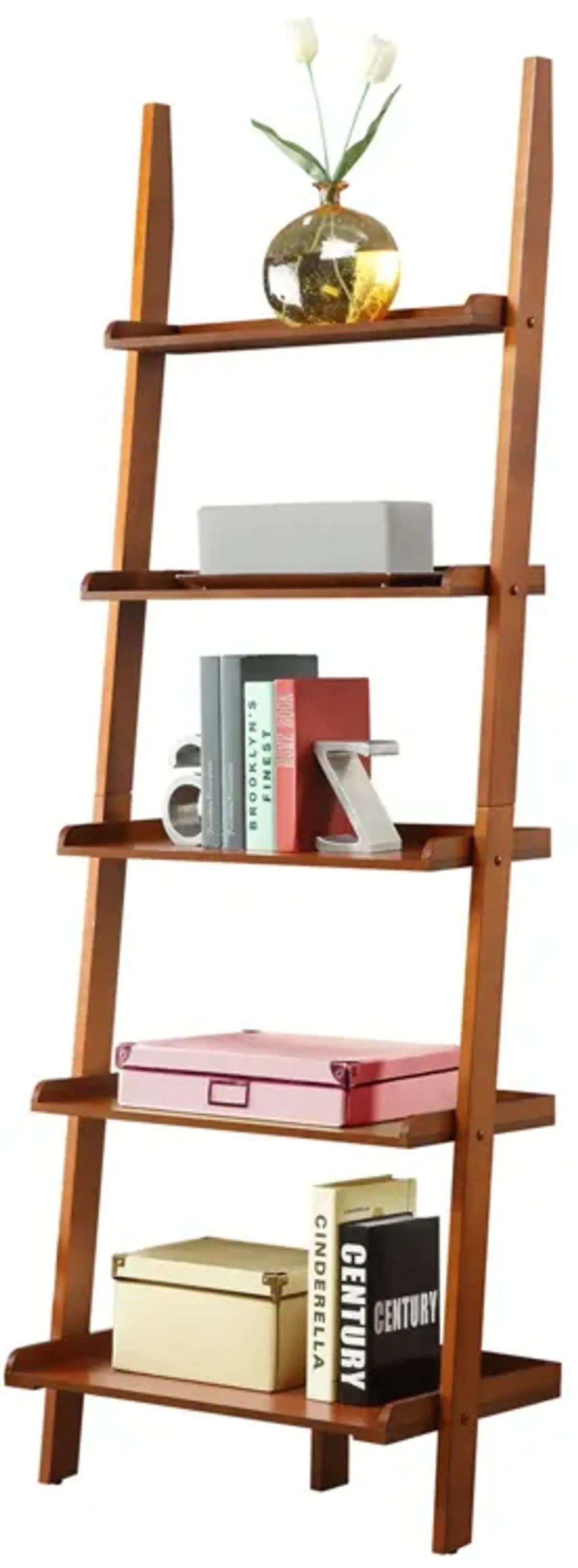 Convenience Concepts American Heritage Bookshelf Ladder, Cherry