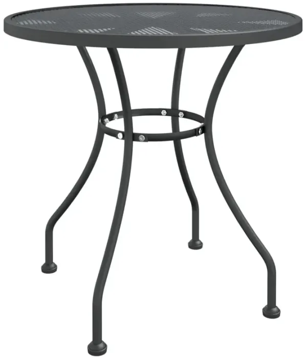Yoko Outdoor Breakfast Table, Dark Gray Mesh Iron, Round 32 Inch Top - Benzara