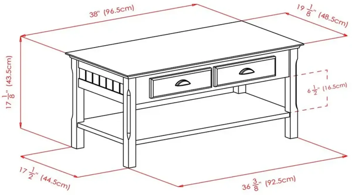 Timer Coffee Table, drawers and shelf