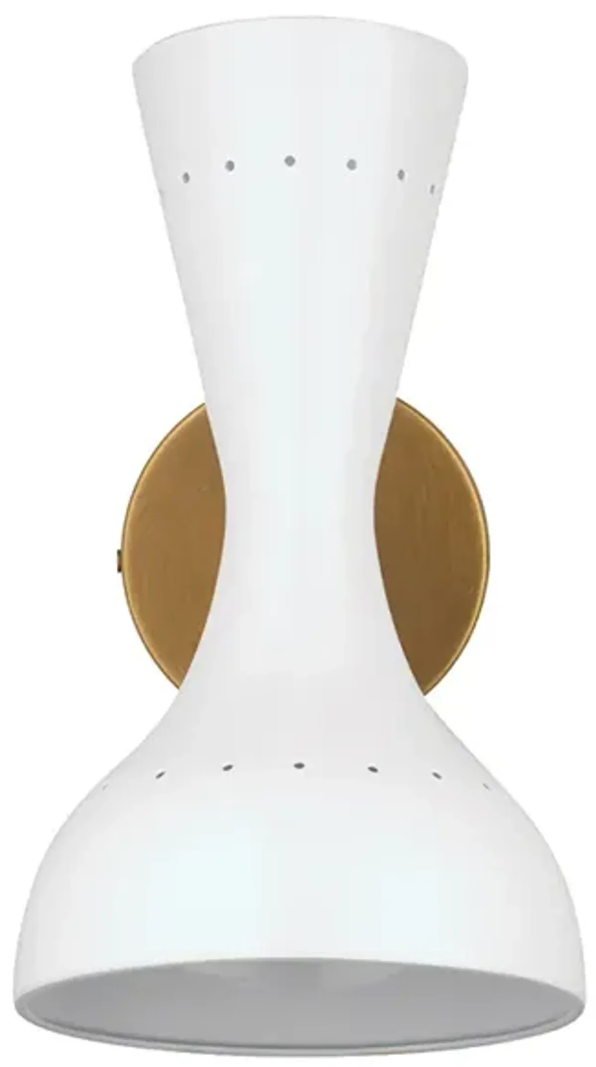 Pisa Wall Sconce, White Lacquer and Antique Brass Metal