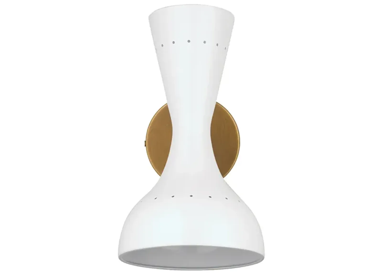 Pisa Wall Sconce, White Lacquer and Antique Brass Metal