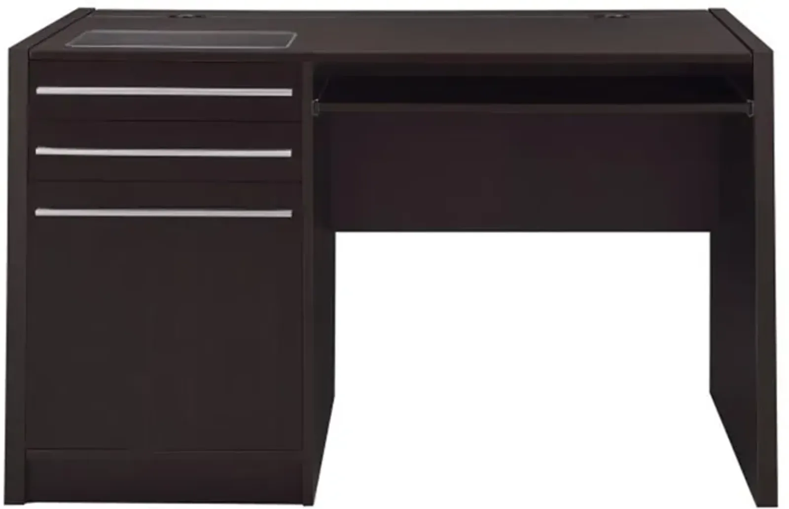 Contemporary Wooden Connect IT Computer Desk, Brown - Benzara