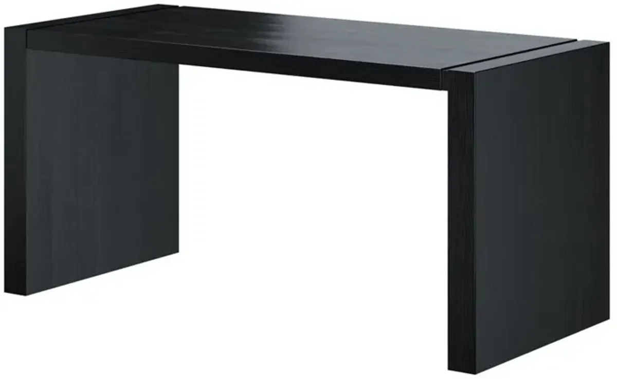 Lulu 28 Inch Minimalist Computer Desk Console with Panel Legs, Wenge-Benzara