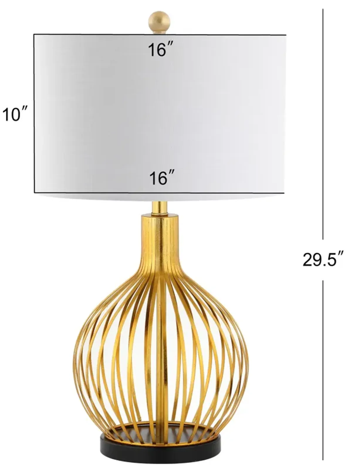 Baird 29.5" LED Metal Table Lamp, Gold leaf