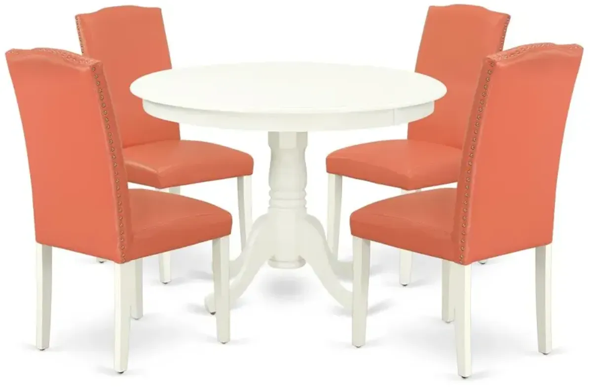 Dining Room Set Linen White, HLEN5-LWH-78