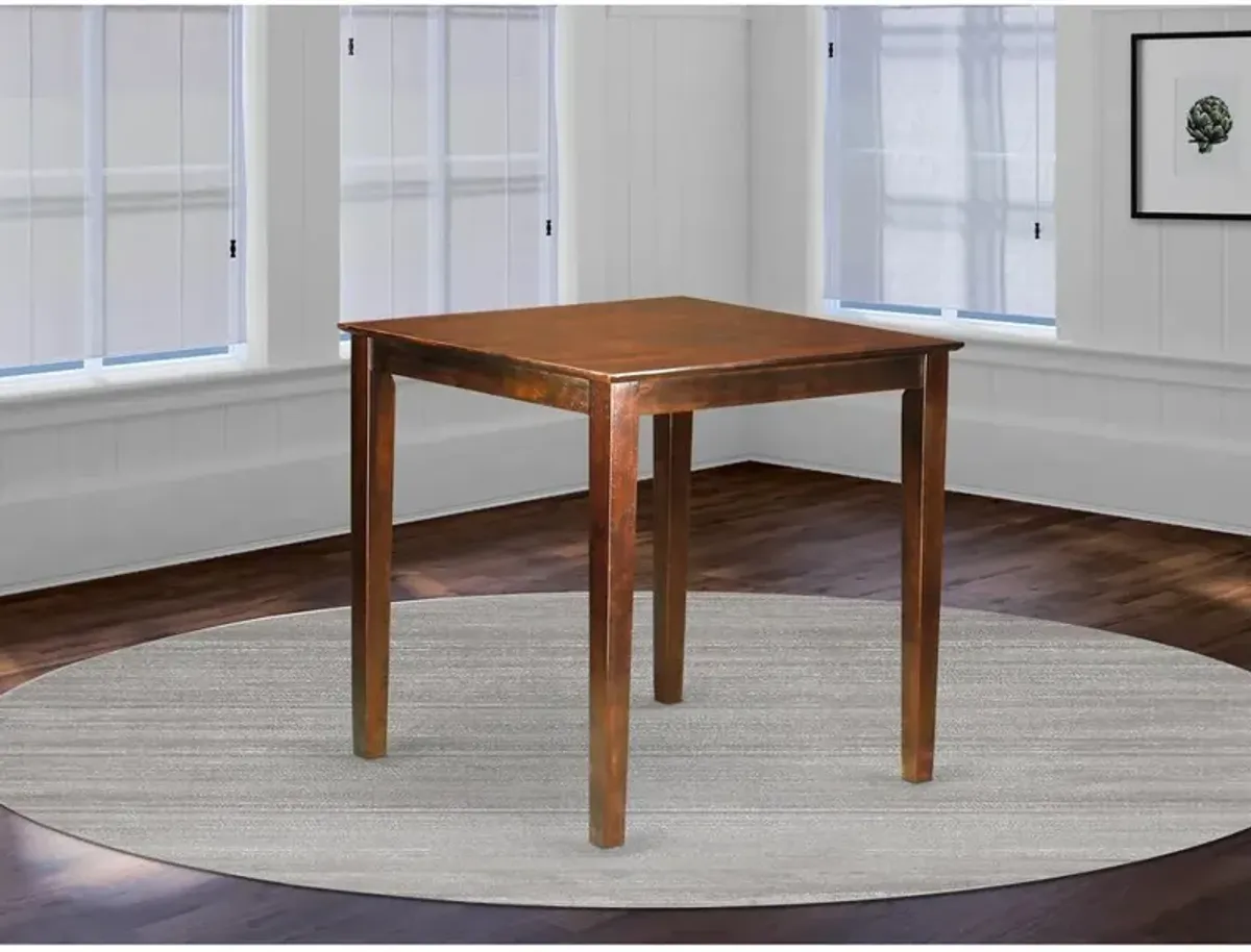 East West Furniture Vernon  Pub,  Counter  Height  Square  Table  -  Mahogany  Finish