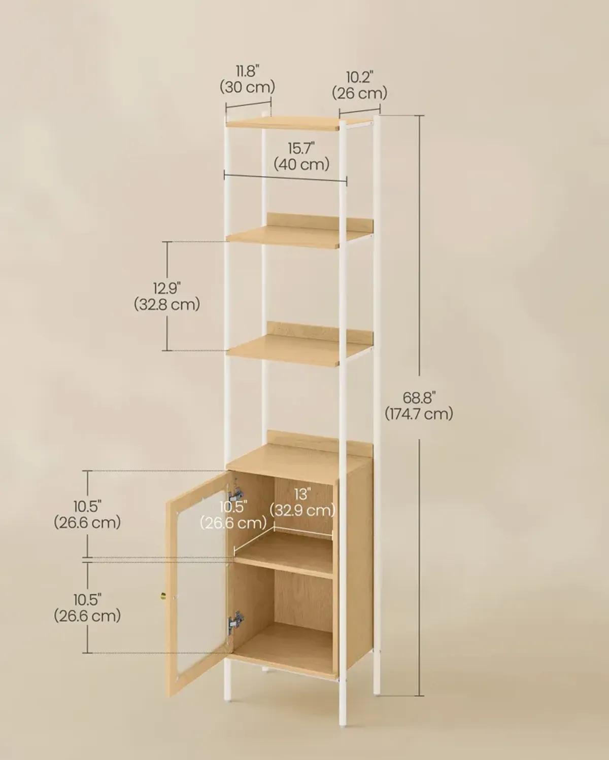 Bookcase with Plastic Doors for Modern Storage and Easy Access