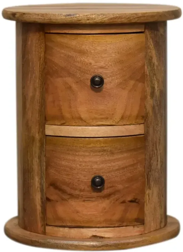 Artisan Furniture Solid Wood Mini 2 Drawer Drum Chest