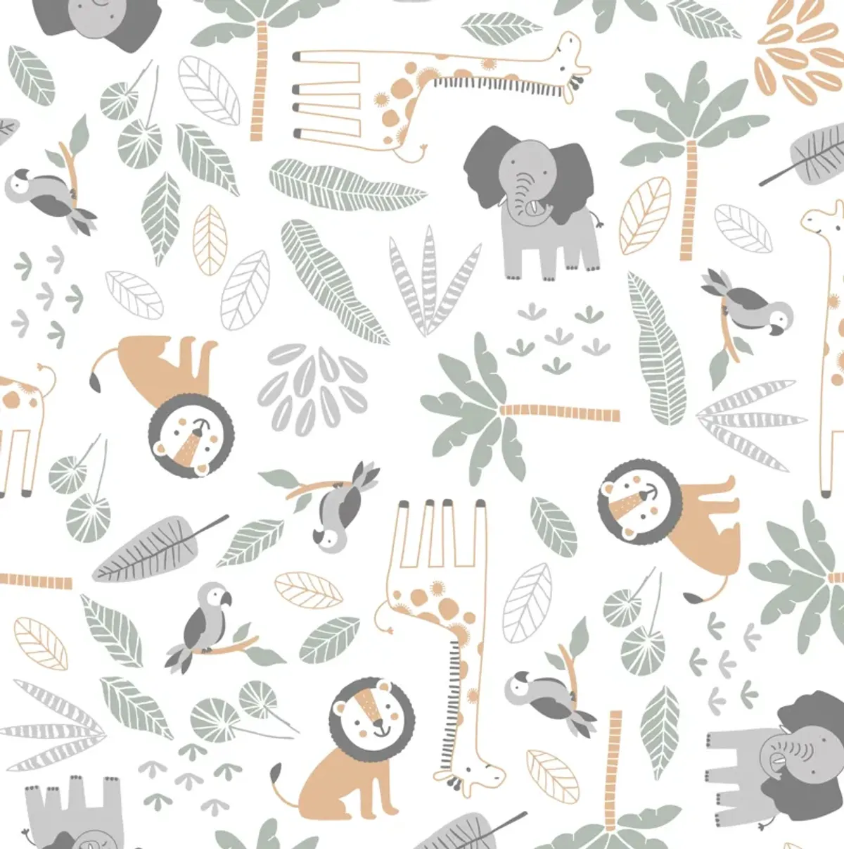 Lambs & Ivy Jungle Friends 100% Cotton Safari Animals Baby Fitted Crib Sheet