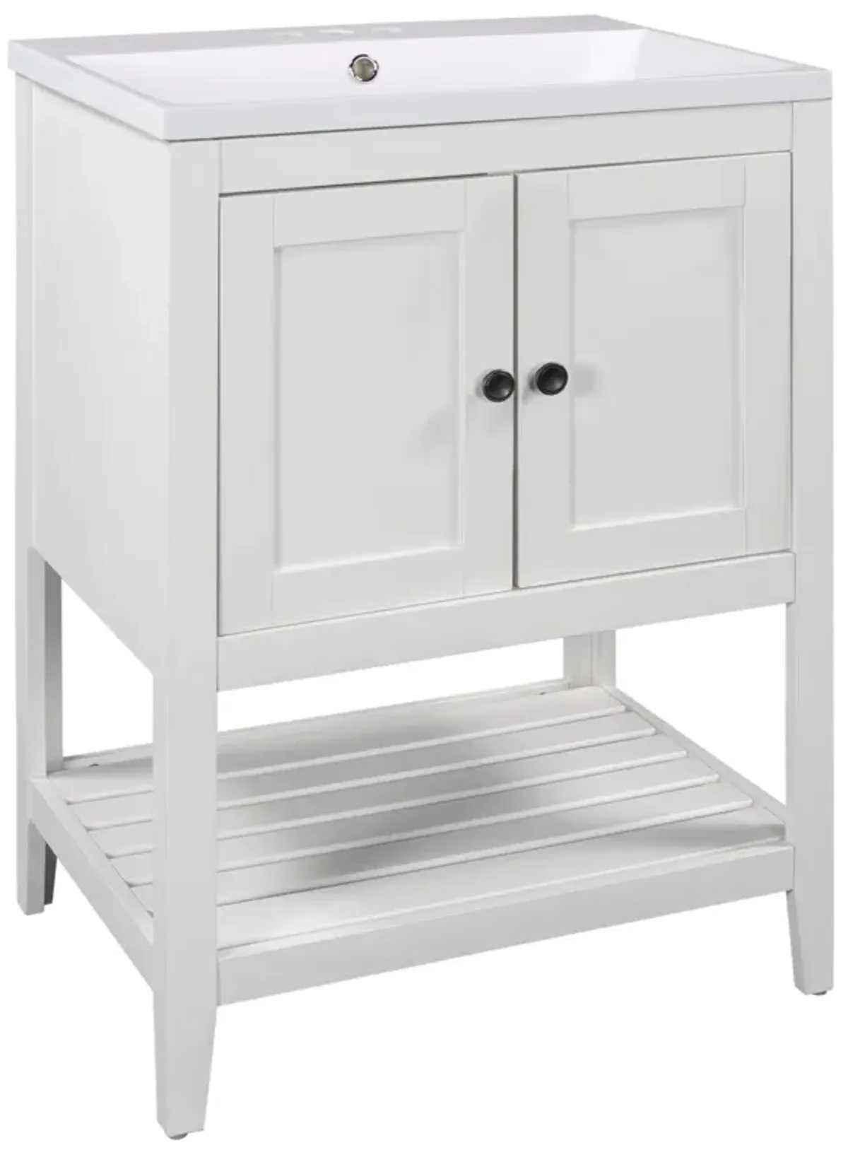 Gewnee  24" White Modern Sleek Bathroom Vanity