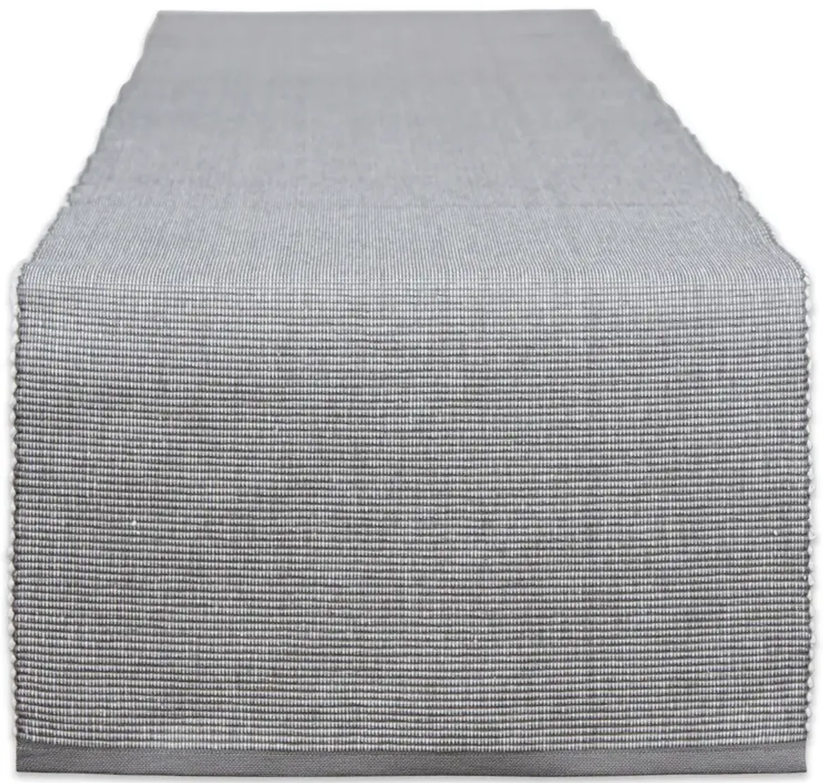 13" x 108" Gray and White 2-Tone Ribbed Table Runner