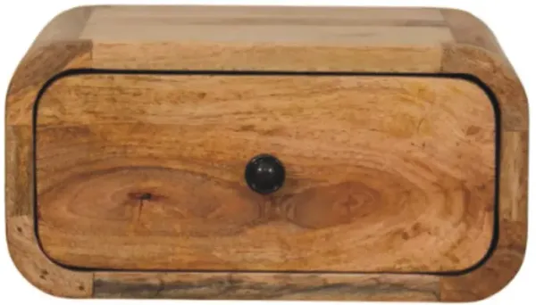 Artisan Furniture Solid Wood Avora Mini Wall-Mounted Oak-ish 1 Drawer Nightstand