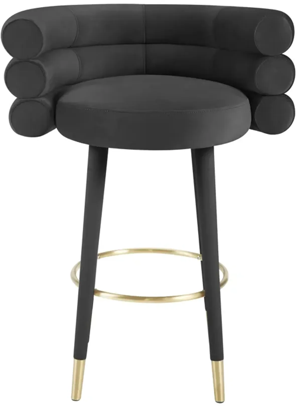 Betty Black Velvet Barstool